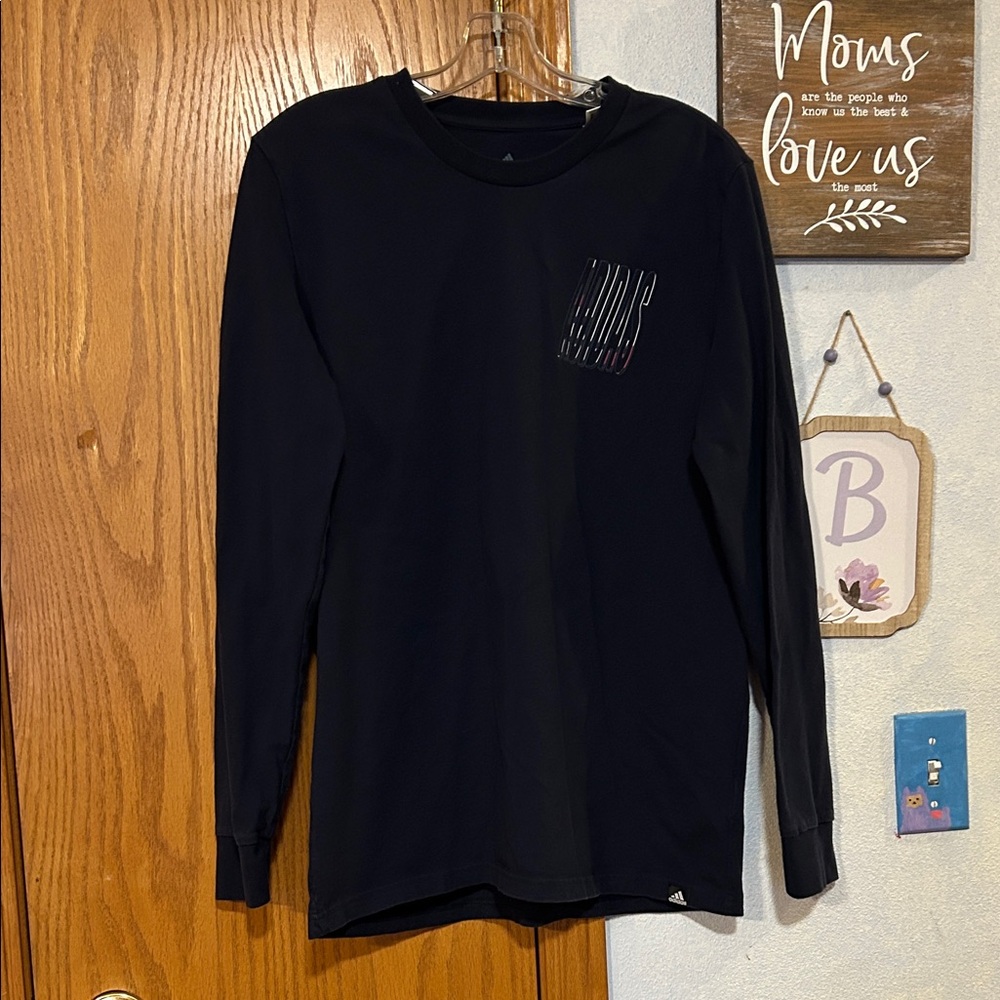 Adidas Men's Navy Blue Long Sleeve Tee - Size Medium